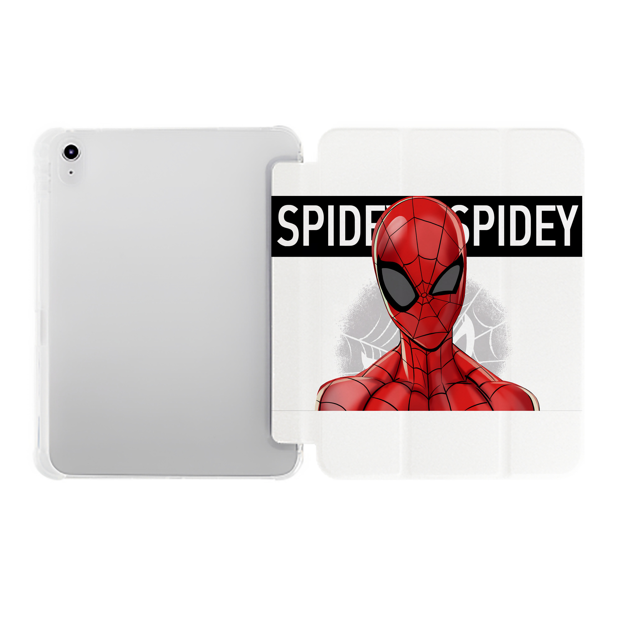 （画像用） Spider Man スパイダーマン IPad ケース ペン収納付き 三つ折りスタンド PUレザー×シリコン 対応機種9.5/10.5/10.9インチ